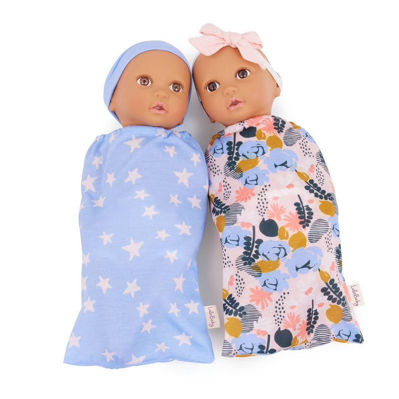 LullaBaby Twin Dolls Set With Floral And Star Sleep Sacks, 1 of 7