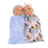 LullaBaby Twin Dolls Set With Floral And Star Sleep Sacks