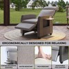 Outdoor Recliner with Adjustable Backrest and Footrest, PE Wicker Patio Reclining Lounge Chair with Flip-Up Table Air Pump 155° Lay Flat - 3 of 4