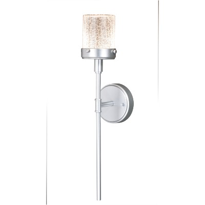 VAXCEL Levanto 1 Light LED Nickel Cylinder Outdoor Wall Lantern Clear Glass