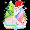 Girl's Design By Humans Santa Magical Fantasy Unicorn Christmas T Shirt By thebeardstudio T-Shirt - 2 of 3