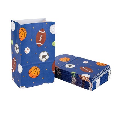 36-Pack Sports Themed Party Favor Bags for Kids Birthday Treat, Goodie & Gifts, 8.7 inches