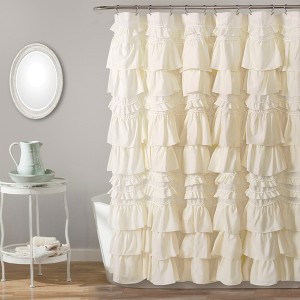 Kemmy Shower Curtain Ivory - Lush Décor