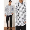 Lars Amadeus Men's Button Down Long Sleeve Casual Business Polka Dots Shirt - 4 of 4