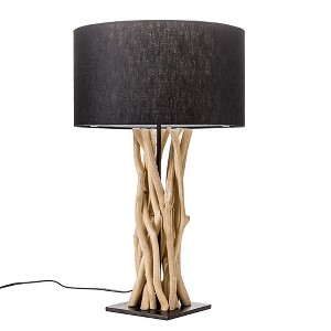 Modern Home Driftwood Nautical Wooden Table Lamp w/Block Base - 1 of 4