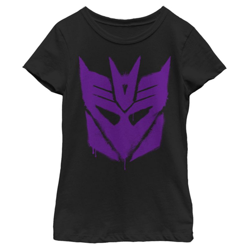 Girl's Transformers Decepticon Graffiti Logo T-Shirt, 1 of 5