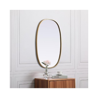 Brass Oval Full Length Metal Frame Bathroom Mirror