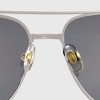 Anna-Kaci Women's Retro Square Aviator Sunglasses - Silver Frame with Black Lenses - 3 of 4
