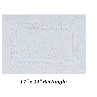 Lux White 100% Cotton Tufted Reversible Bath Rug Set