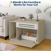Nasitip Hidden Cat Litter Box Enclosure with Ventilated Panel & Drop-Door, Modern Wooden Cat House Furniture - 2 of 4