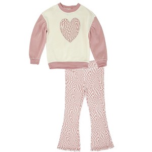 Derek Heart Girls Top & Flare Pants Set - 1 of 3