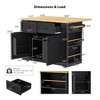 Kitchen Island with Drop Leaf and Wheels, Kitchen Storage Cart with Drawers and Storage Rack, Rolling Kitchen Island with Power Outlet - 3 of 4
