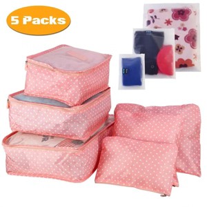 Racxily 9Pcs/Set Clothes Storage Bags Water-Resistant Travel Luggage Organizer Clothing Packing Cubes for Blouse Hosiery Stocking - 1 of 4