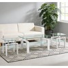 Spassway Glass Coffee Table with 2-Piece End Tables Set for Living Room Modern Sofa Table with Lower Storage Shelf Small Tea Table for Waiting Room - 2 of 4
