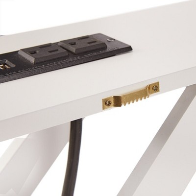 White Slim Console Table with Power Outlets and USB Ports