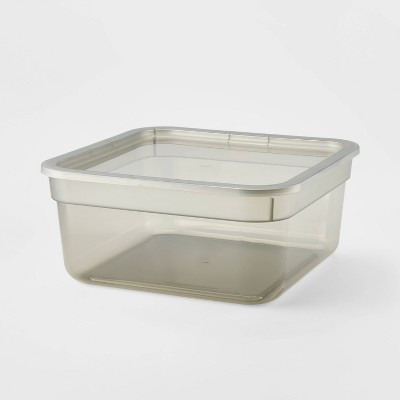 Hinged Lid Plastic Boxes with latch for locking. Clear