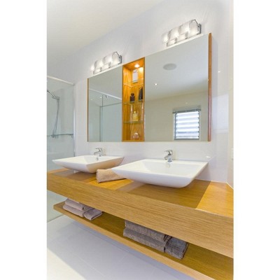 Zephyr Chrome 3-Light Vanity with Frosted Glass Shades