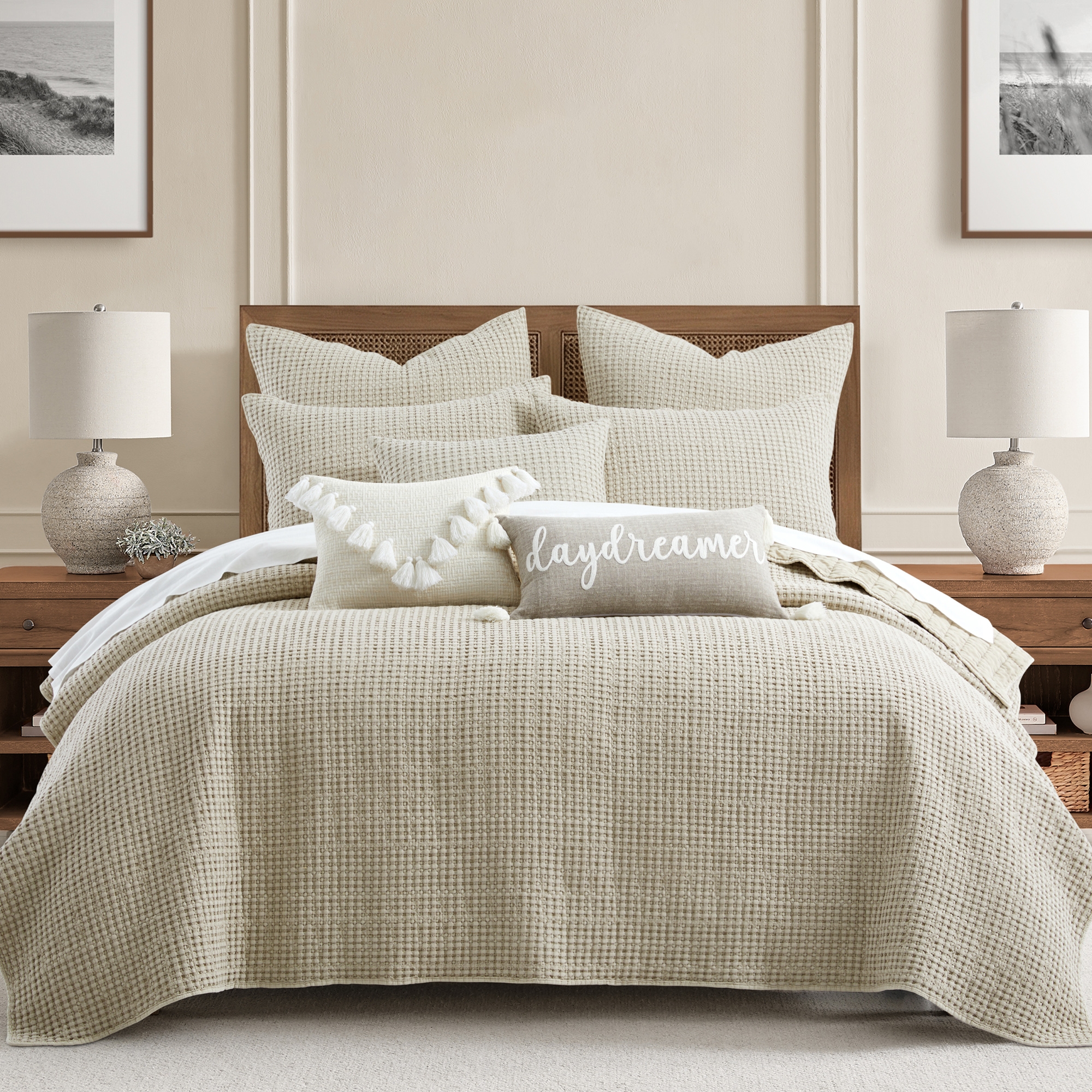 Mills Waffle Wheat Full/Queen Quilt Set - Levtex Home