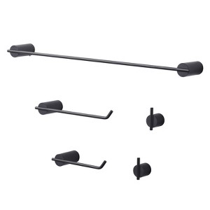 WOWOW 5-Piece Bath Hardware Set Accessory Included Towel Rack&Toilet Paper Holder&Towel Hook - 1 of 4