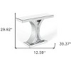 HomeRoots 39" Silver Mirrored Glass Pedestal Console Table - 3 of 4
