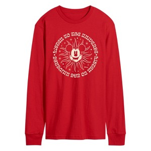 Men's - Disney - Mickey Listen To The Universe Long Sleeve Graphic T-Shirt - 1 of 2