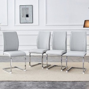 NicBex PU Dining Chairs,Simple Armless Chairs with Metal Legs for Home,Kitchen,Living Room,Restaurant - 1 of 4