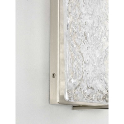 Brushed Nickel LED Sconce with Clear Stone Glass Shade