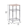 Honey-Can-Do 3 Tier Chrome Shelving Unit with Wood - image 3 of 3