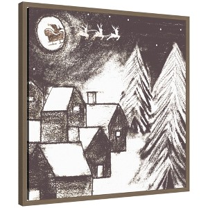 Kate & Laurel All Things Decor Sylvie Framed Canvas Magical Night by Teju Reval - 1 of 4