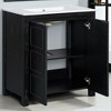 30 Inch Farmhouse Bathroom Vanity with Ceramic Sink, Olive Green Wood Cabinet with Adjustable Shelf,freestanding vanity - 4 of 4