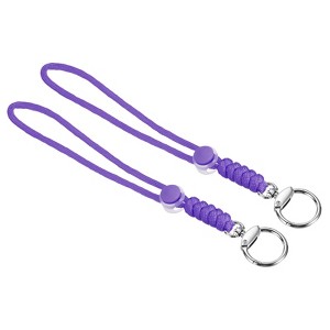 Unique Bargains Braided Wrist Polyester Keychain Wallets Badges Lanyard with Hook 2 Pcs - 1 of 4