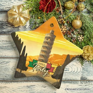 Sunset in Pisa Italy Vintage Art Souvenir Ceramic Christmas Ornament| OrnamentallyYou - 1 of 4