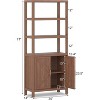 Bookshelf Bookcase,5 Tier Wooden Bookshelf with Doors Cabinet,Bookcase with Adjustable Shelves,Farmhouse Bookshelves Library Book Storage - 3 of 4