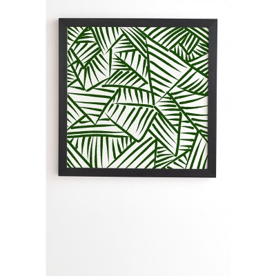 12" x 12" Nadiamlopez Linear 5 Framed Wall Art Black/Green - Deny Designs