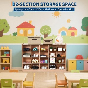 TROPOW Organizer Cubes with 2 Anti-Flip Fittings, 4 Castors and 2 Boxes for Home, School, Kindergarten, Natural - 1 of 4