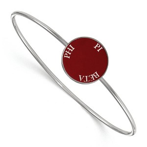 Black Bow Jewelry Sterling Silver Pi Beta Phi Greek Life Bangle Bracelet 6 Inch - 1 of 3