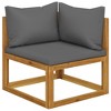 vidaXL 2-seater Patio Bench with Dark Gray Cushions - 2 of 4