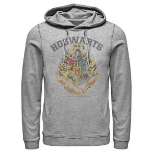 Men's Harry Potter Vintage Hogwarts Crest Pull Over Hoodie - 1 of 4