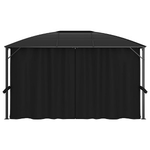 vidaXL Classic Styled Gazebo with UV-Resistant Polycarbonate Roof and Adjustable Polyester Curtains - 157.5"x118.1"x104.3" Anthracite - 1 of 4