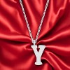 Slickblue Personalized Stainless Steel Initial Necklace, 16" Chain with 2" Extender, Rose Gold/Silver, Choose Letter I-Z - 2 of 3
