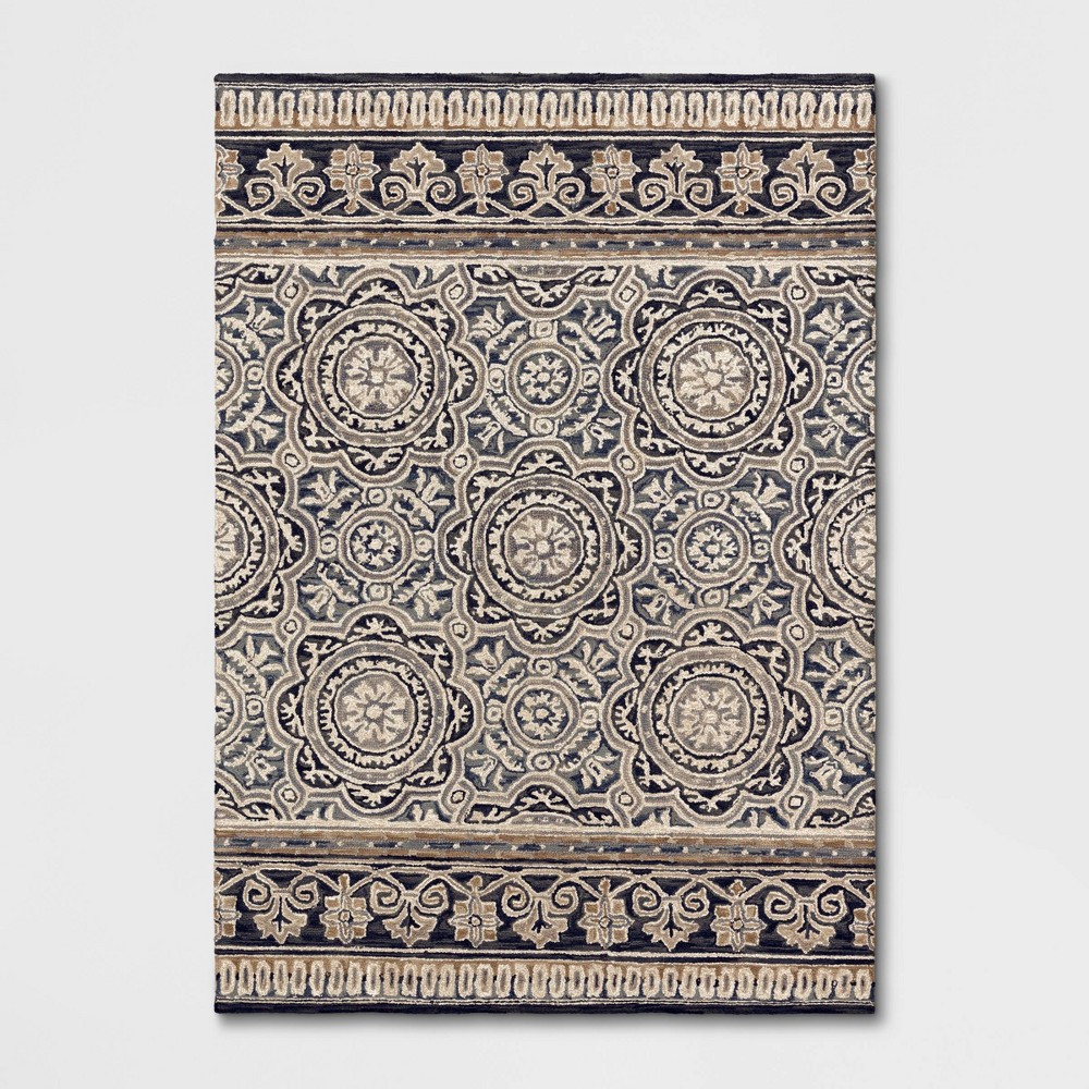 7'X10' Floral Belfast Area Rug Indigo - Threshold™