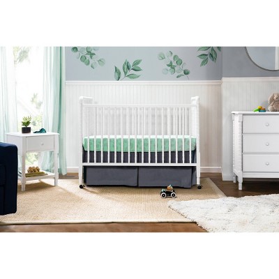 White Pine Wood 3-in-1 Convertible Crib with Wheels