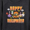 Women's - SpongeBob SquarePants - Happy Halloween Lightweight French Terry Wide Neck Long Sleeve Shirt - 2 of 4