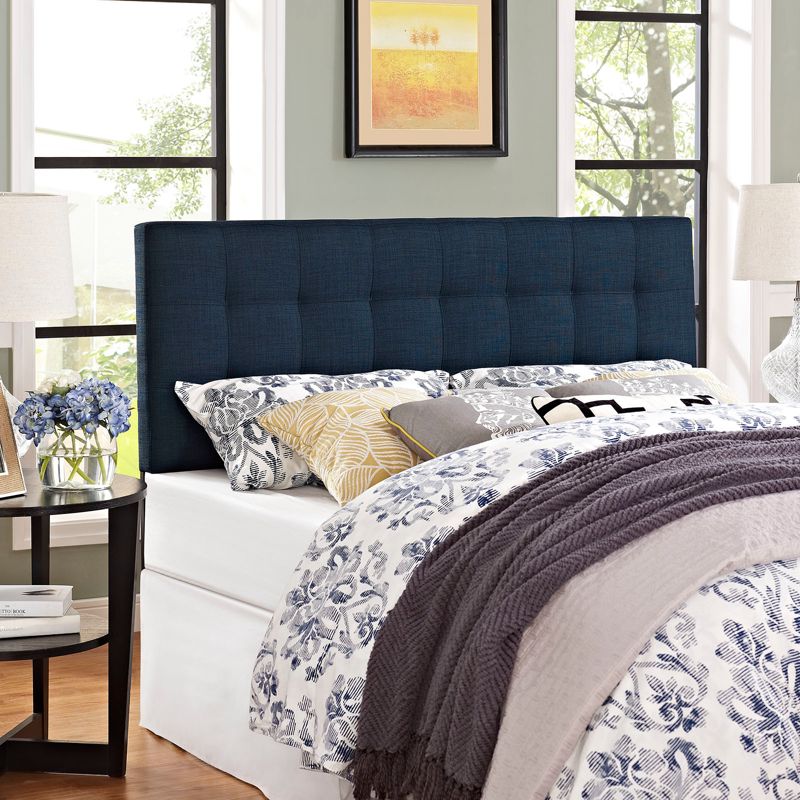 Full Lily Upholstered Fabric Headboard Navy - Modway, 5 of 6