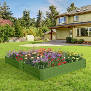 2pcs Raised Garden Bed Kit, Heavy-Duty Metal Planter Boxes with Oval Design, Outdoor Planting Solution for Vegetables - Coolbibila - 1 of 4