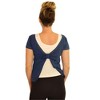 Aeropostale Womens Knot Back Cropped Basic T-Shirt, Blue, Medium - 3 of 4