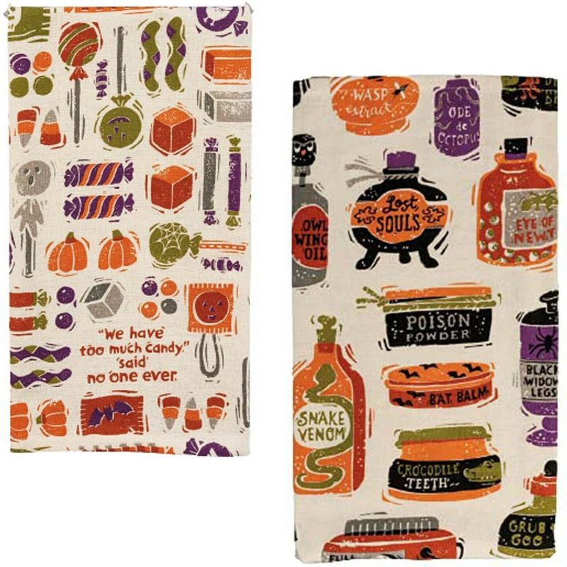 26.0 Inch Too Much Candy Brewing Up Fun Kitchen Halloween Kitchen Towel, 1 of 4