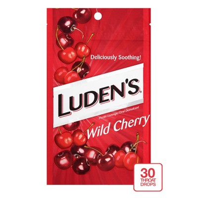 Luden's Soothing Throat Drops for Sore & Irritated Throats - Wild Cherry - 30ct