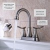 Stylish 2-Handle 4-Inch Oil Rubbed Bronze Bathroom Faucet with Pop-up Drain and Supply Hoses - 2 of 4