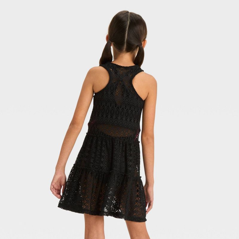 Girls' Solid Crochet Cover Up Dress - Cat & Jack™, 3 of 5